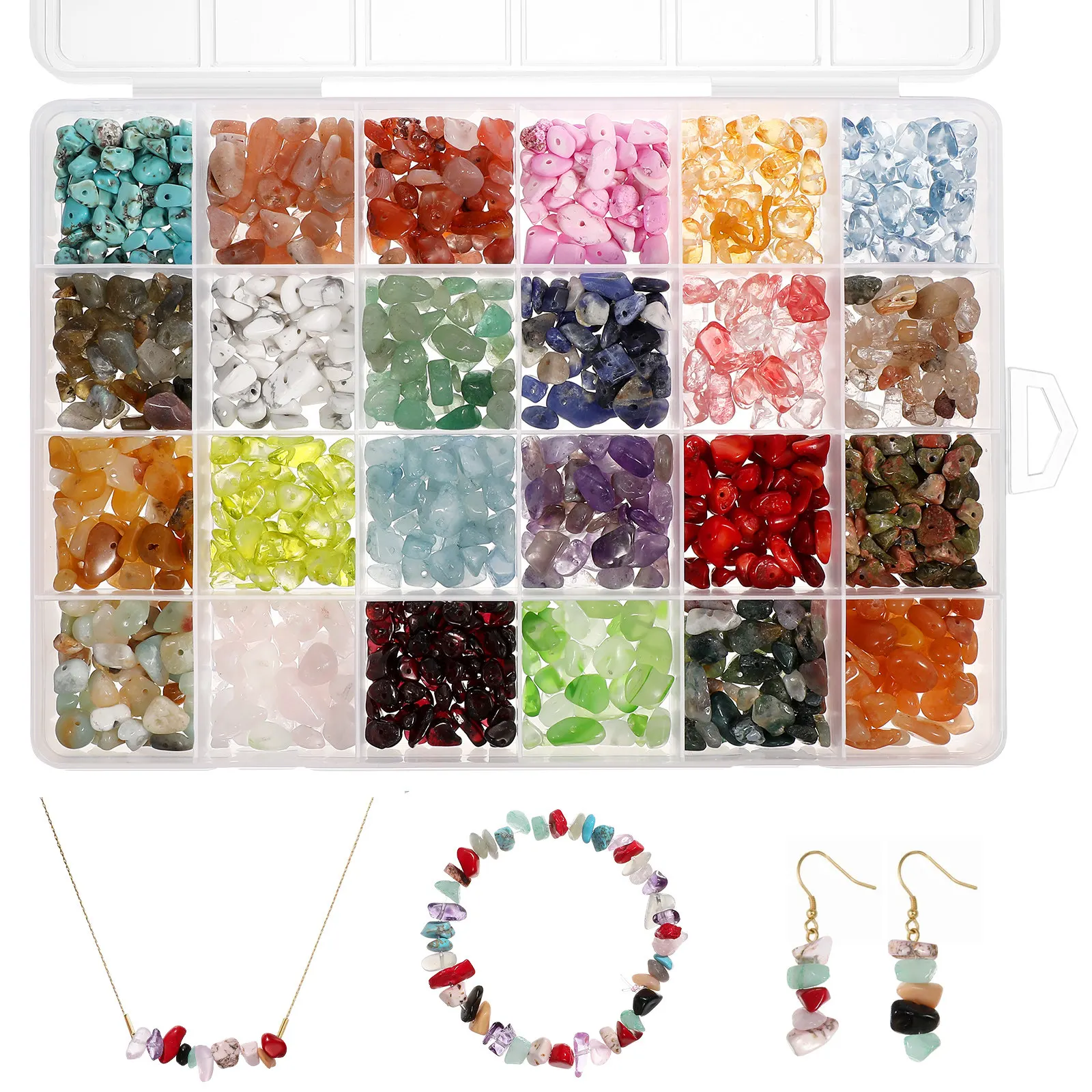 Natural Stone Irregular Chips Beads Smooth Wear-Resistant Spacer Beads for DIY Jewelry Making Craft Home Decoration Gift