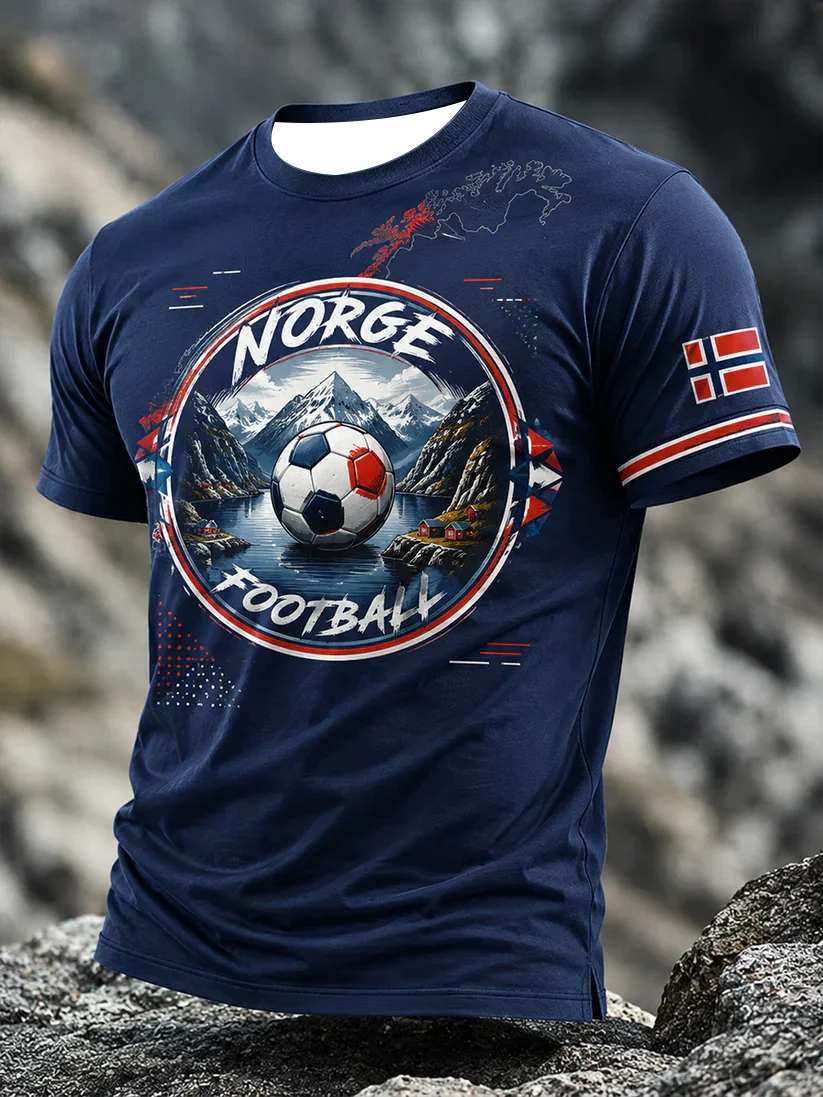 2027 Summer Best-selling Norwegian Men's Football Training Shirt 3D Printed Casual Breathable Family Couple Style T-Shirt