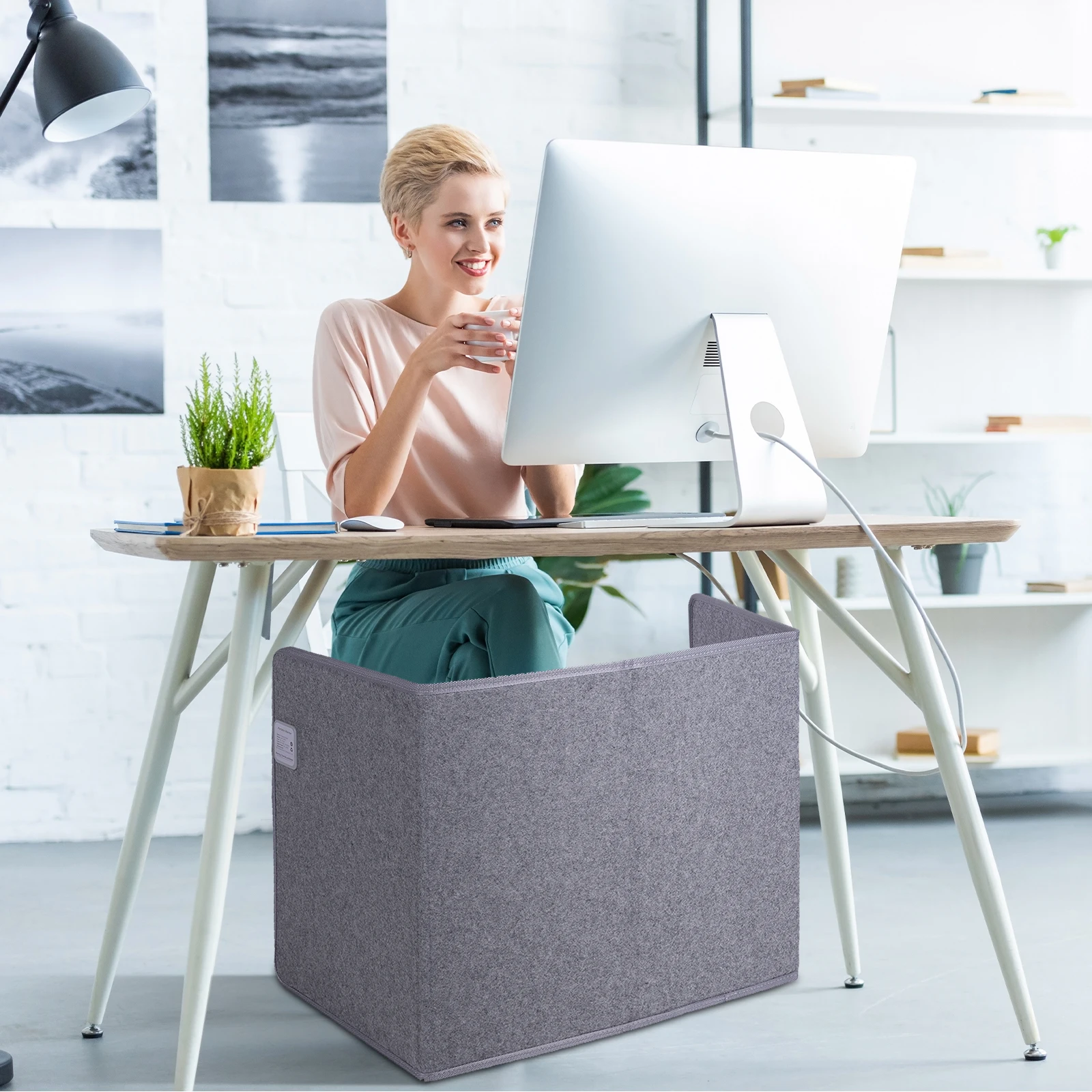 

Personal Electric Panel Space Heater with Thermostat and Timer Portable And Safe Electric Heater for Office & Home