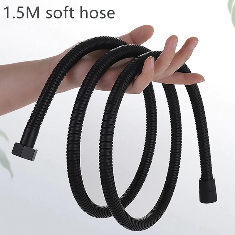 

1.5m Black Shower Hose Flexible Bathroom Shower Hose Explosion-proof Black Inner Tube for High Water Pressure Systems