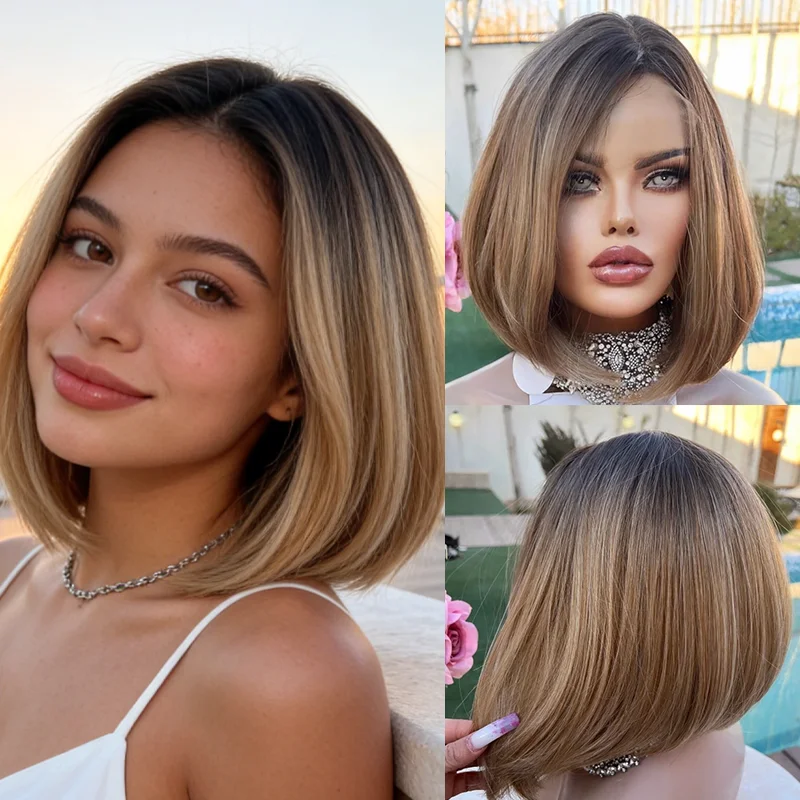 natural-hairline-ombre-brown-gloden-blonde-balayage-wig-for-women-synthetic-lace-wig-heat-resistant-fibre-realistic-wig-bob-wig