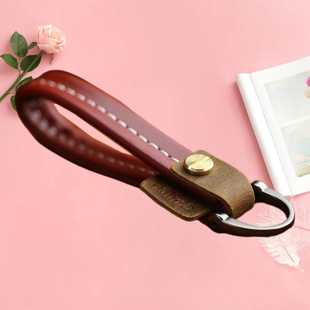 

Chic Car Key Chain Creative Keyring Fashion Keychain Simple Keychain For Mobile Phone Bag Decoration Gift Brown
