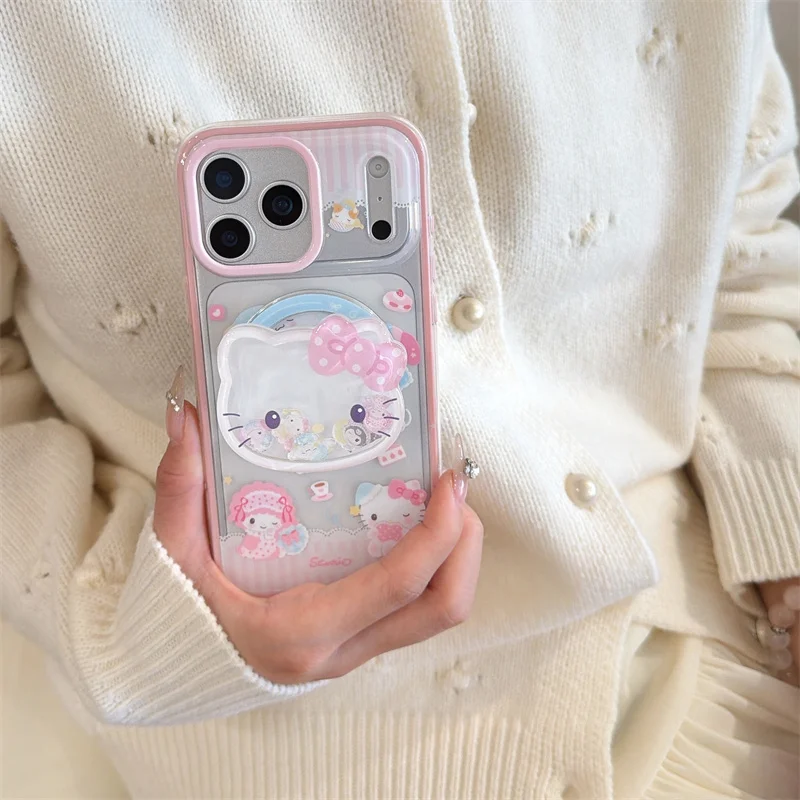 

Funny cartoon dessert rabbit For Magsafe magnetic stand phone case for iPhone 13 14 15 16 Pro Max cover Shake protective cover
