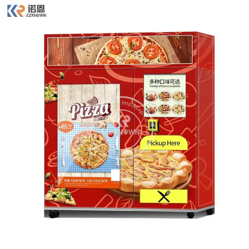 New Business Ideas Pizza Vending Machine Fast Food Distribution With 55-inch Touch Screen & Microwave Oven