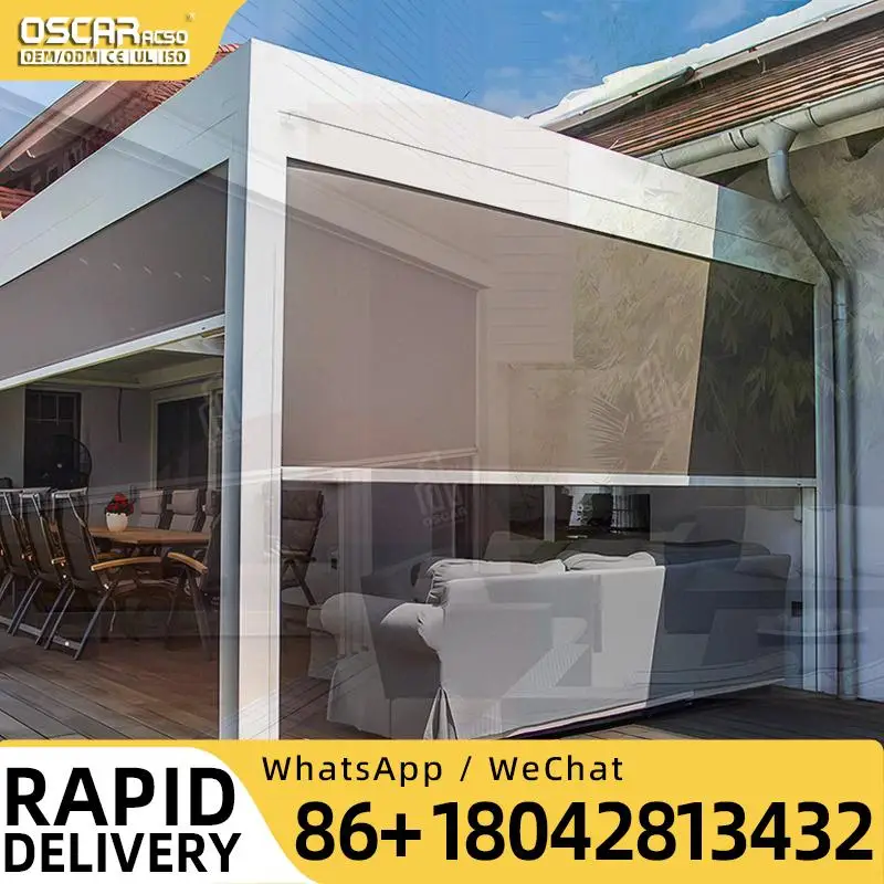 Vertical Rolling Windproof Sunshade Roller Blind with PVC & Aluminum Alloy Novelty Sleek Design Perfect for Patio Balcony Office