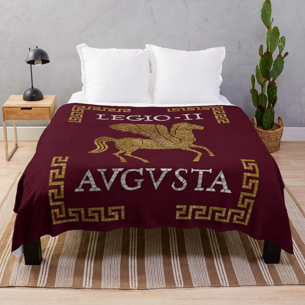 Legio II Augusta - Pegasus Emblem Throw Blanket Blankets Sofas Of Decoration Camping Retros Nap Blankets