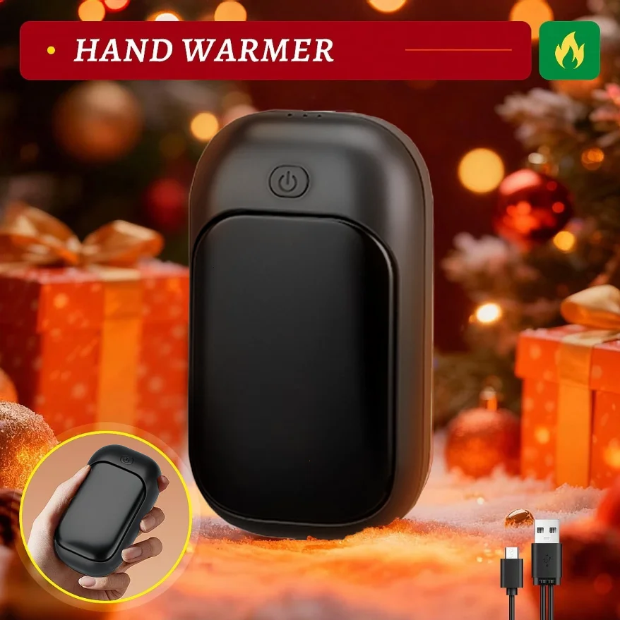 Magnetic Rechargeable Hand Warmer 2-Piece Set, Portable Handheld Heater, Men's Technology Gift, Essential for Winter