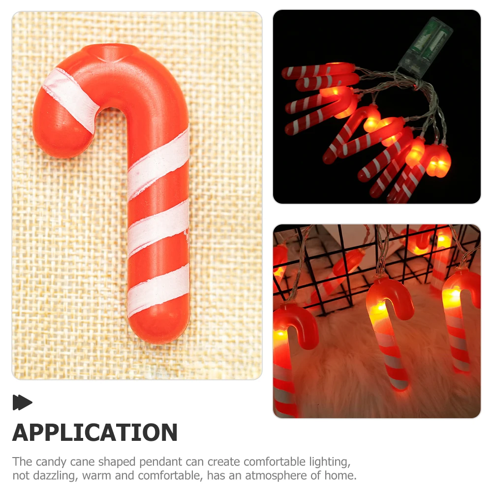

20 Pcs Little Crutch Colored Light Candy Cane Prop Decors Pendants Hanging Plug-in Adornments Lights for Party Home Decoration