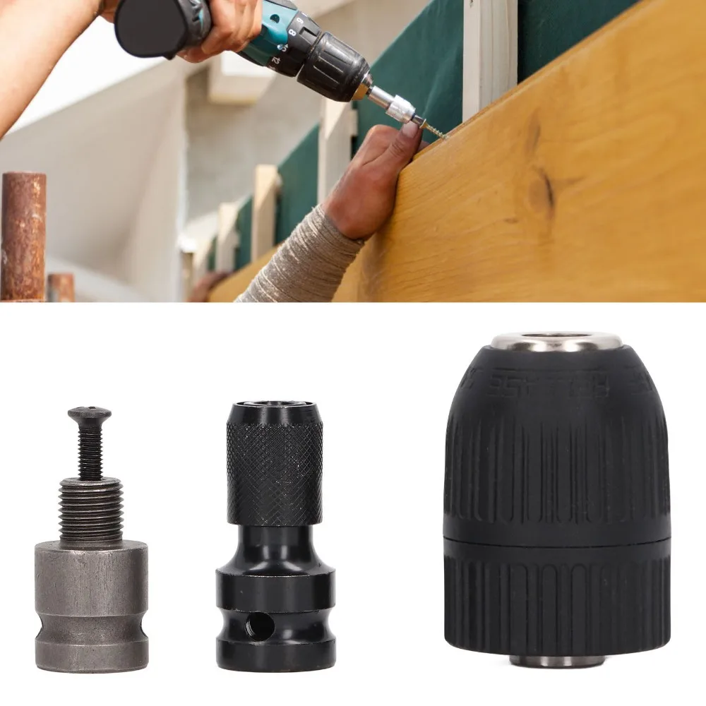 1/2in 20UNF Thread Self Tighten Drill Chuck 2.0mm-13mm Clamping Range Hex Shank Keyless Electric Impact Wrench Keyless Design