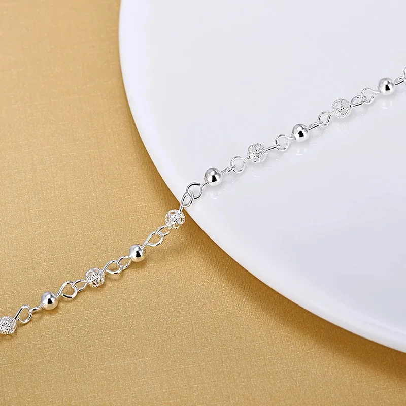 925 Sterling Silver Beautiful Bead Bracelets for Women Fashion Korean Hollow Pattern Ball Bracelet Luxury Original Jewelry Gifts