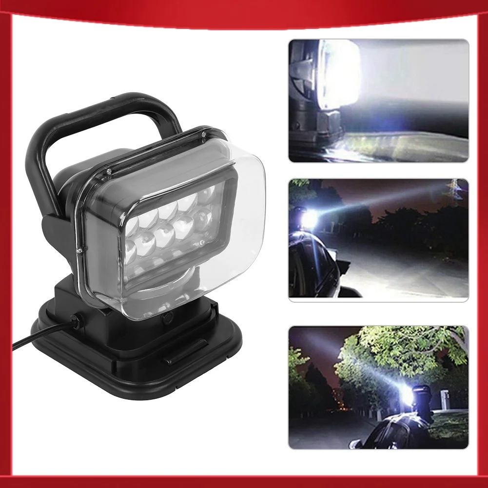 50W LED Search Light with Remote and Magnetic Base 360 Degree Spot Lamp for Cars Universal