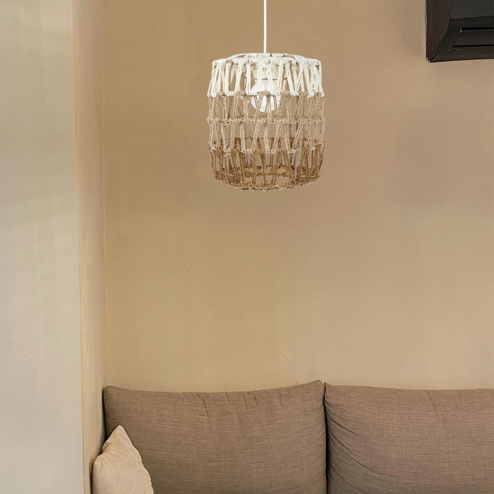 

Трехцветный градиентный тканый подвесной светильник с абажуром в стиле ретро в стиле бохо, светильник для гостиной, столовой, кухни, острова, прихожей