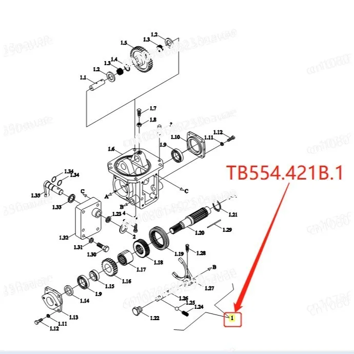 TB554.421B.1 Transfer Case Assembly for LOVOL AUPAX Agricultural Genuine Tractor Spare Parts Agriculture Machinery Parts