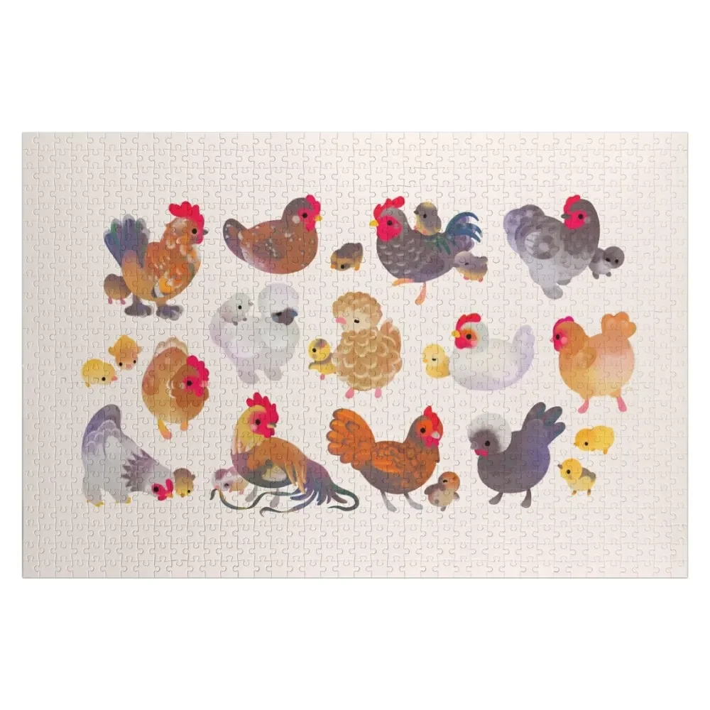 

Chicken and Chick - pastel Jigsaw Puzzle Custom Child Gift Wooden Name Custom Personalized Puzzle