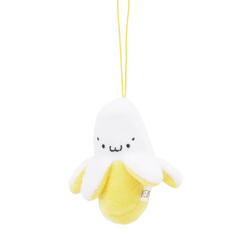 1 pz Super carino giallo Banana peluche piccolo zaino Banana appeso peluche Mini morbido ciondolo cellulare decorazione