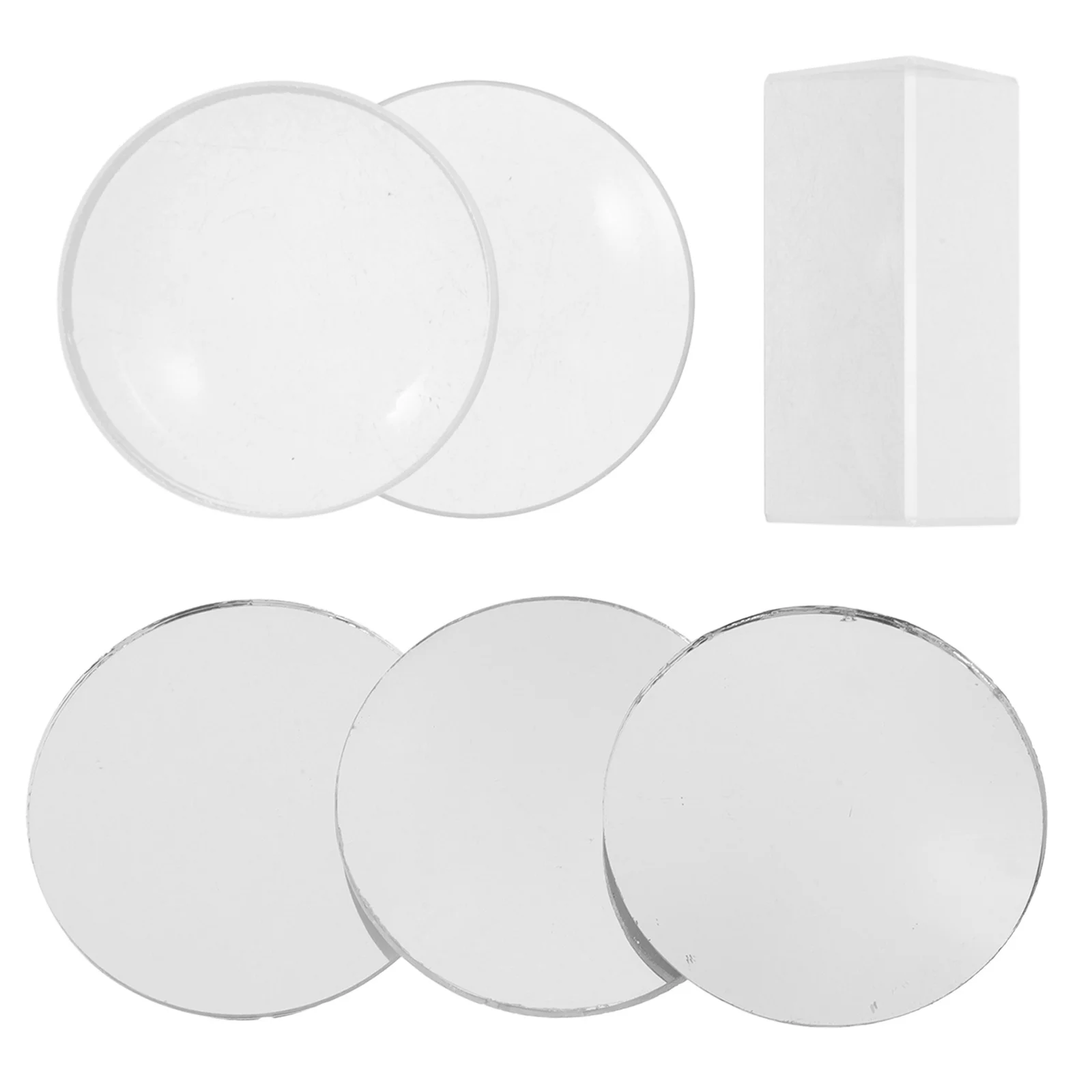 

1Set Optical Lens Physics Teaching Optical Kit Glass Convex Concave Lenses for Telescope Photography Science Supplies