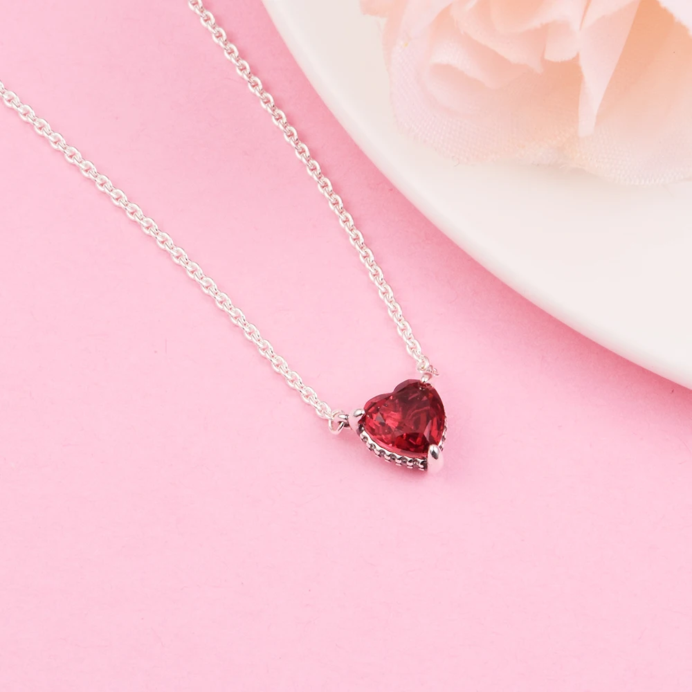 Valentine's Day Necklaces for Women Ketten Fashion S925 New Sterling Silver Collier Choker Jewelry Female Chain Necklaces