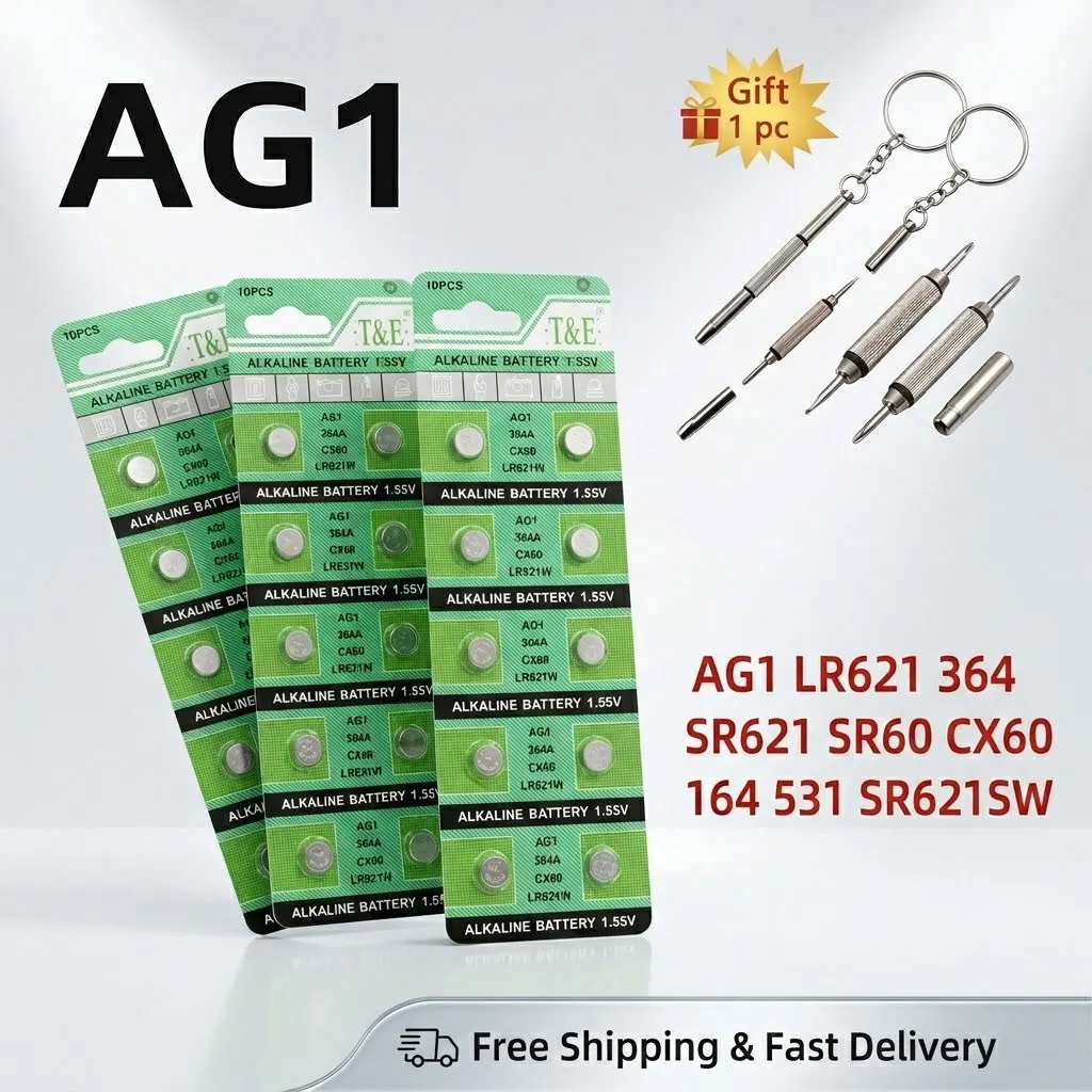 

1.5V AG1 LR621 SR621SW Coin Battery 364 SR621 SR60 CX60 10-100PCS for Watch Toys Remote