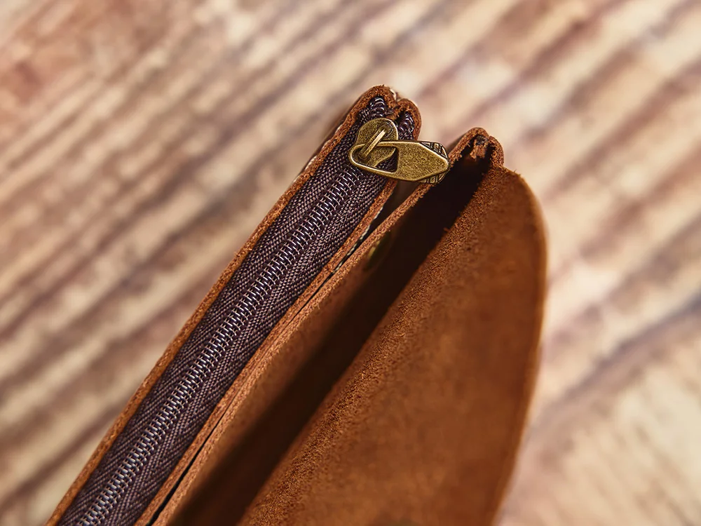 NUPUGOO Echtes Leder Retro Geldbörse männer Doppel Brieftasche Kleine Karte Tasche Männer Und Frauen Universal Münze Schlüssel Tasche – Detail 14