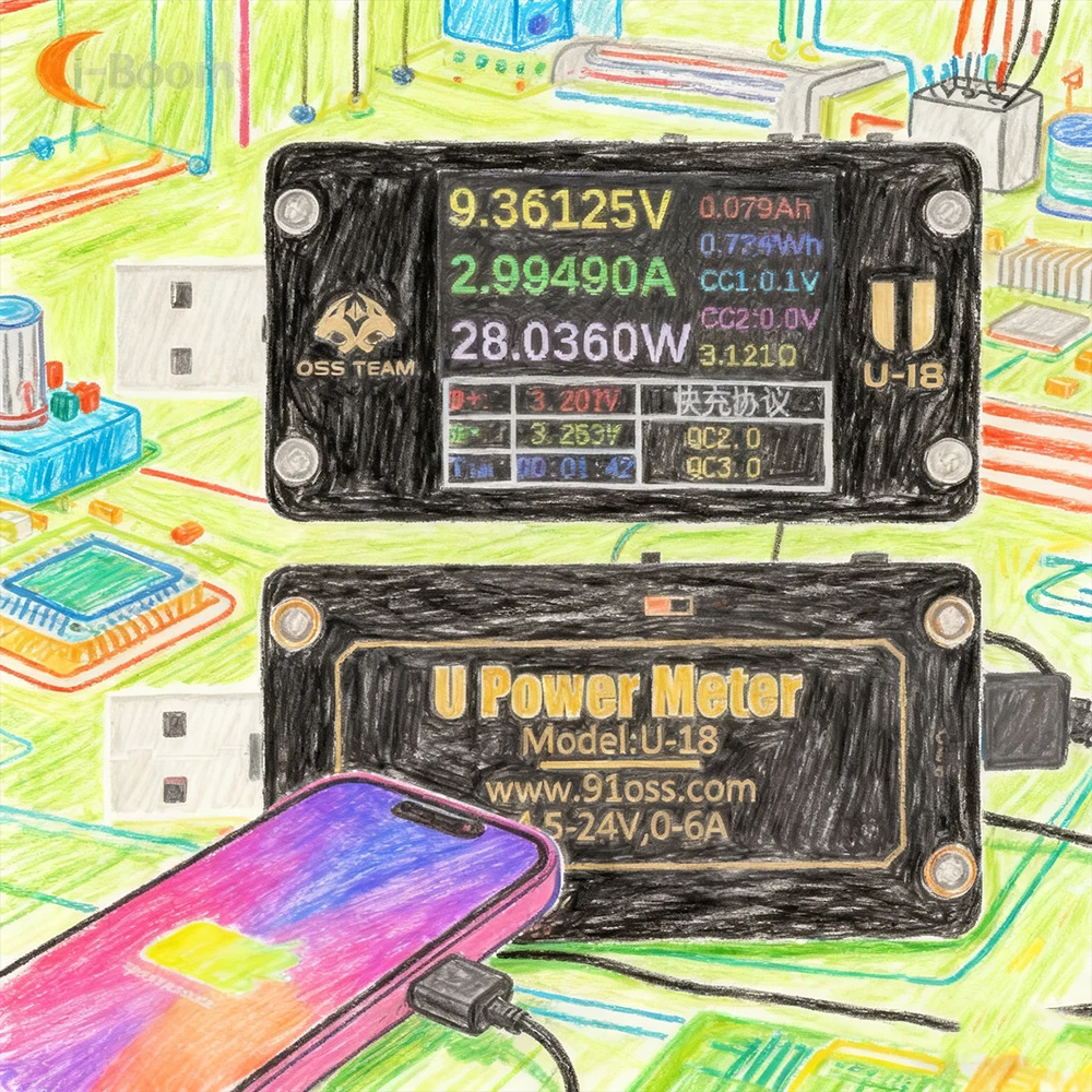 

Multi-Function USB Tester PD/QC Fast Charging Tester Real-Time Monitoring of Capacity/Voltage/Current/Power Features LED Display