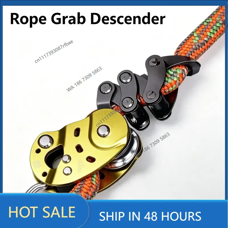 Upgraded Mechanical Rope Grabber, Tree Climbing Ascender Descender, High-Altitude Safety Rope Cam Device