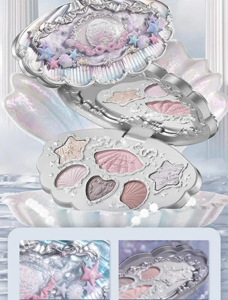 Flower sabe conchas coleção de jóias 6 cores fosco pérola mar paleta de sombra metálica de alto pigmento maquiagem de olhos de longa duração