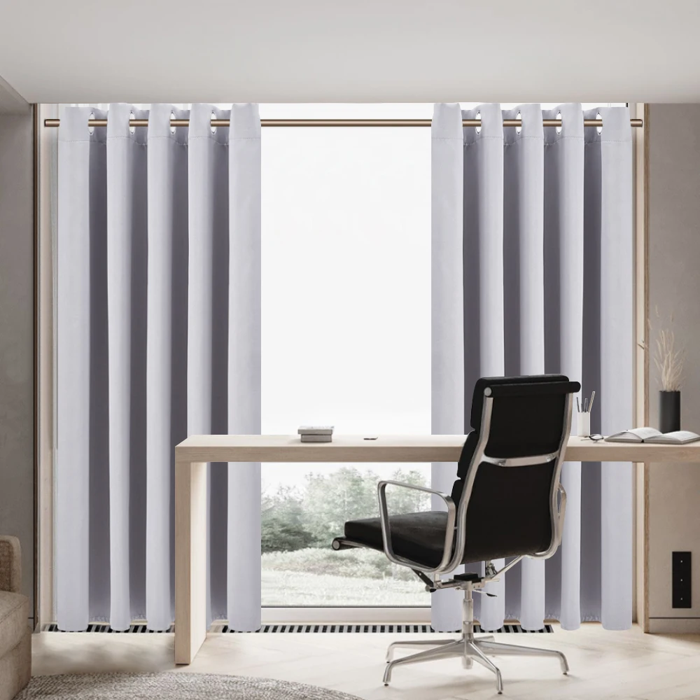 【Lifeideas】Solid Colour Grommet Top Polyester 100% Blackout Curtains Pair Home Decoration Windows Doors