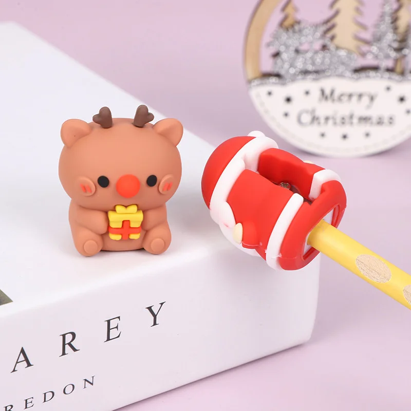 

Cartoon Christmas Pencil Sharpener Pencil Cutting Tools School Supplies Student Stationery Classroom Teacher Rewards Gift