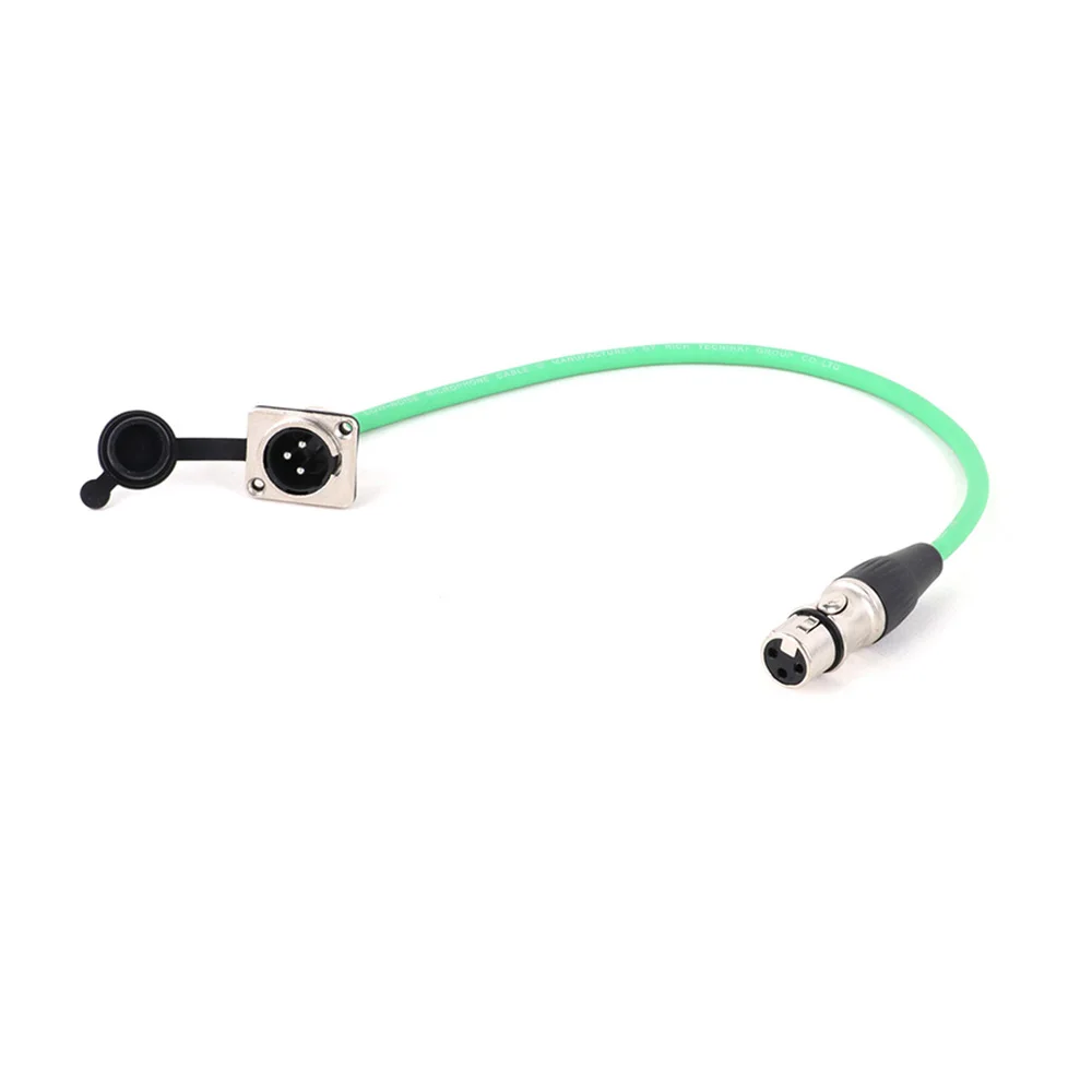 D-Type XLR Male Panel Mount to XLR Male/Female Connector Pass Through Cable,3 Pin Mic XLR Pass Thru Converter Audio mixing