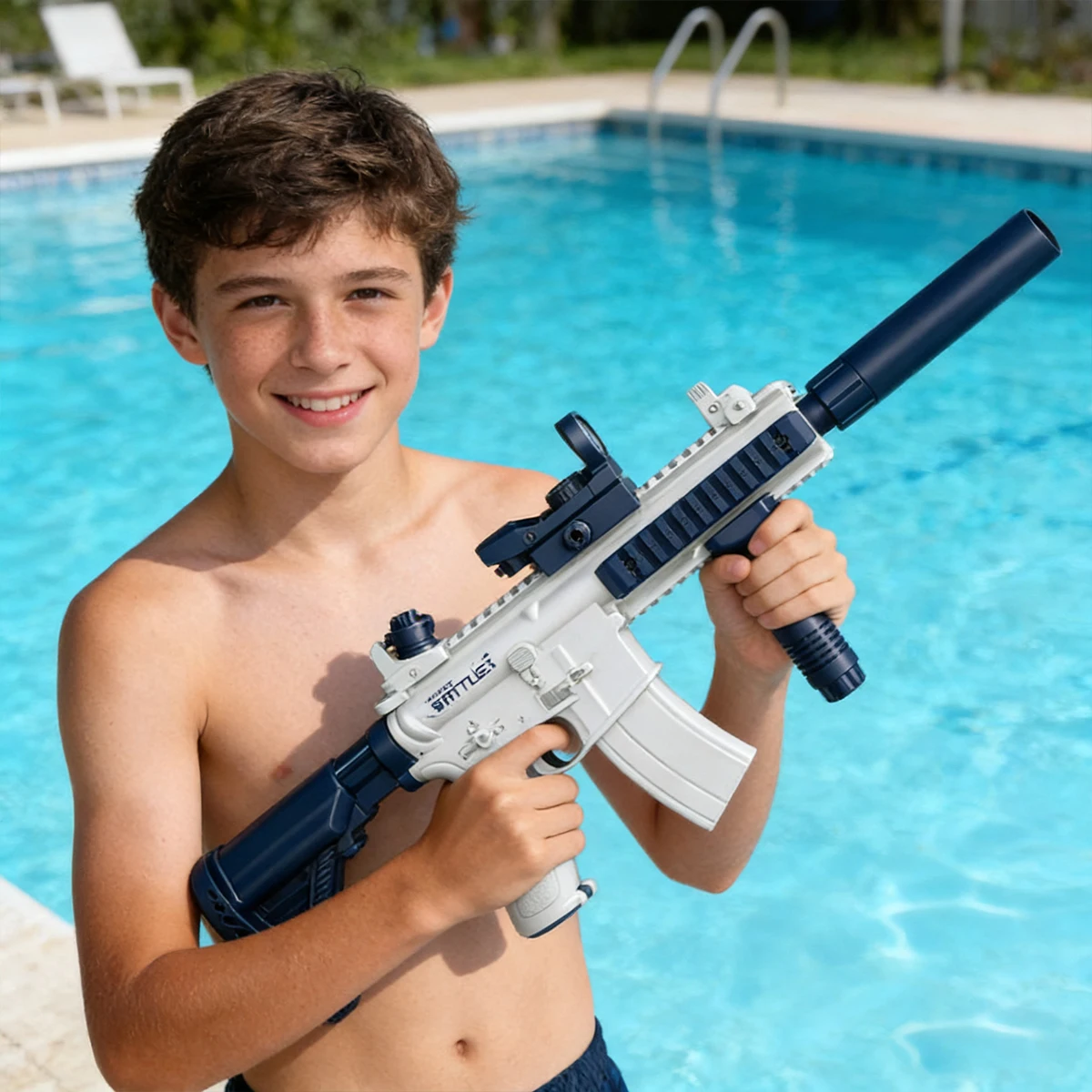 Electric Automatic Submachine M416 Water Gun Summer Outdoor Beach Firing Shooting Game Water Fight Toy for Children Gifts
