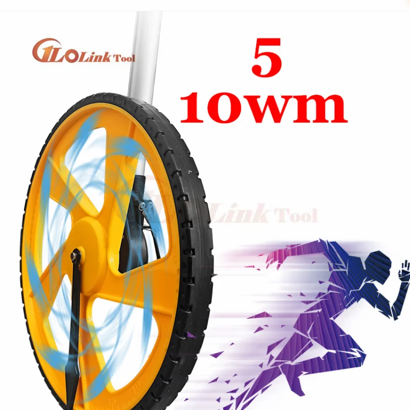 Portable Measuring Wheel – 0~9999.9m Distance Roller With Telescopic Handle, TPR Material, Accurate For Surveyors And Construction, Small Wheel