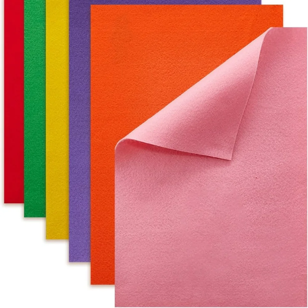 Felt Fabric Sheets,6PCS 20×90cm 1mm Soft Nonwoven Felt for Sewing,Patchwork,Decoration,Embroidering,Book Craft,DIY Handmade
