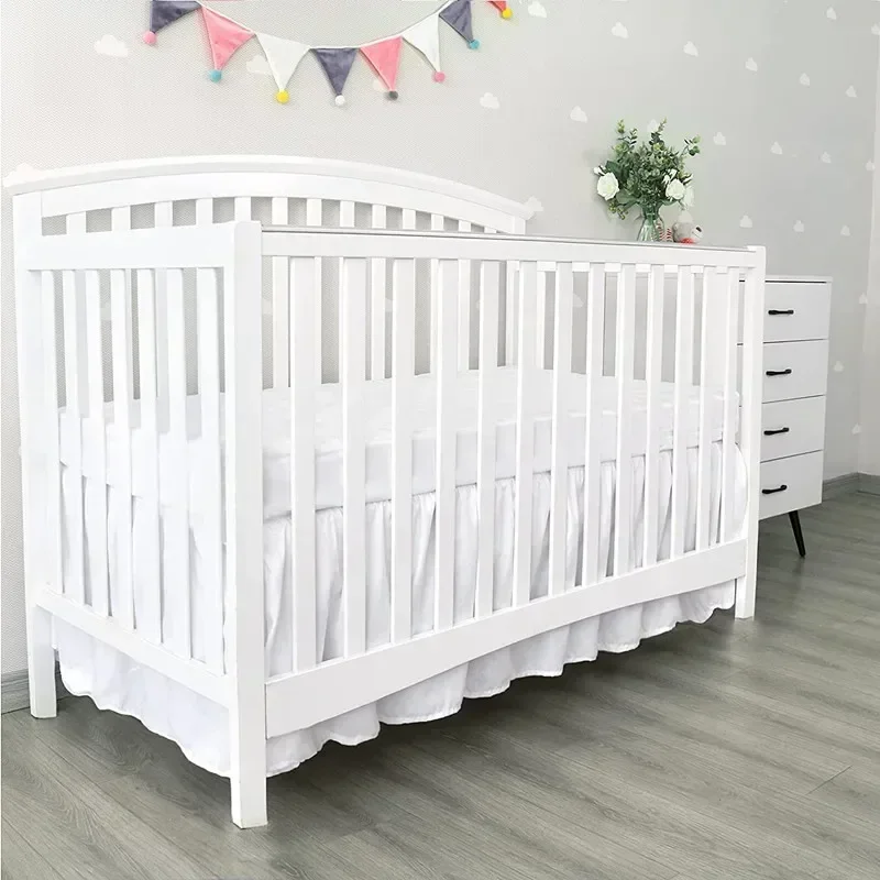 Bedspread Toddler Pleated Skirt Nursery Sides For Well Boys Made Top White Selling Ruffles Baby Girls Sheets Add Crib -4 Bed