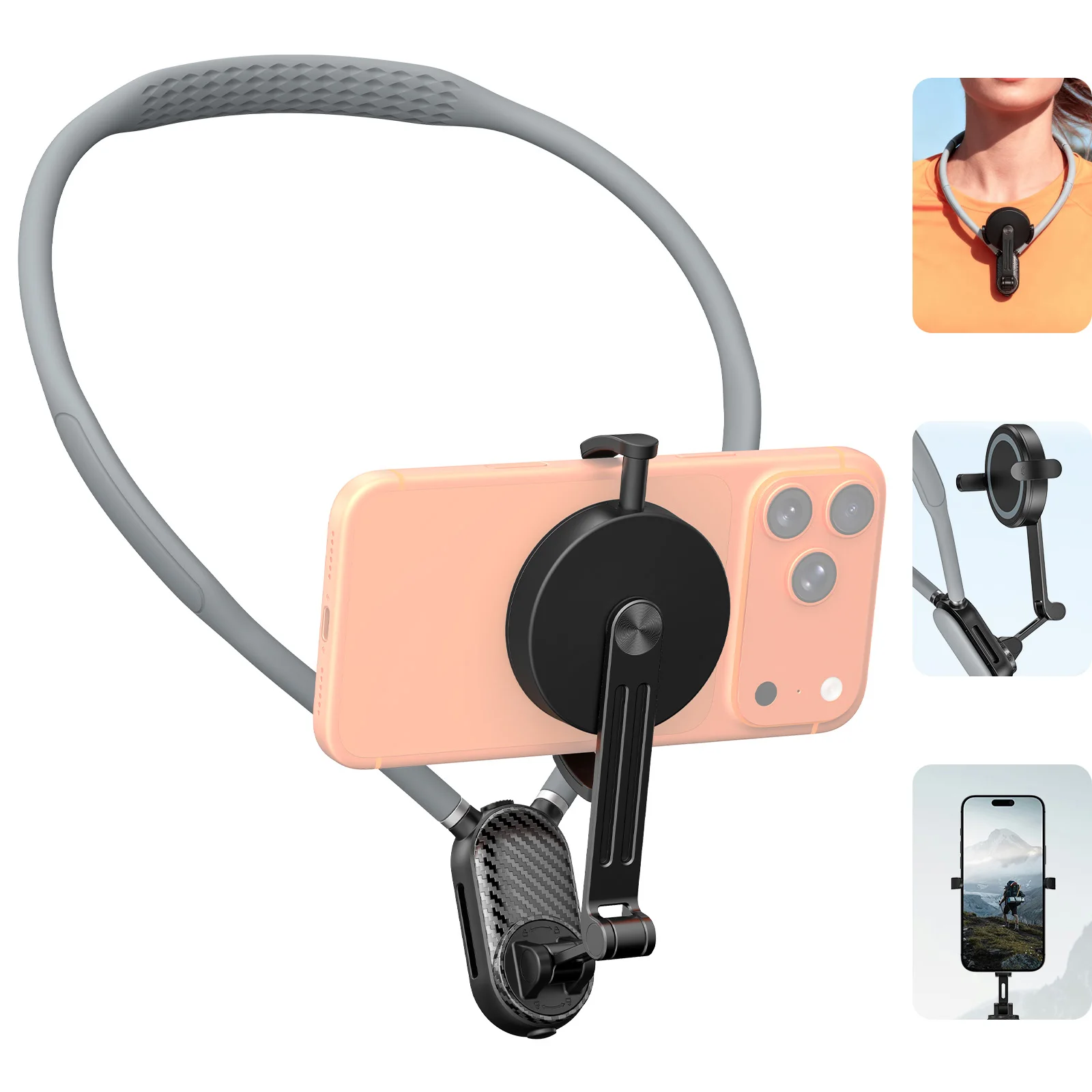 Adjustable softness Magnetic Mounting Bracket Hands Free Wearable Neck Stand Tripod Suporte for IPhone GoPro Video Selfie Stick