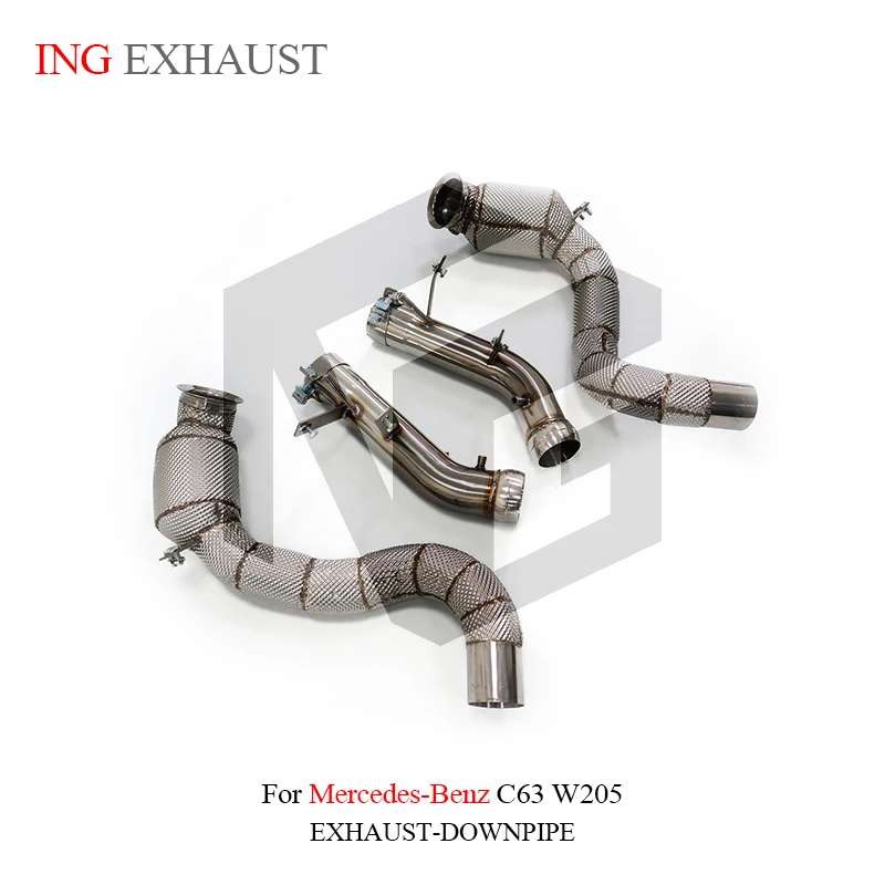 ING Catalytics Downpipe Performance Tube for BENZ C63 W205 v8 with OPF Engine Shield Header Power Race Customize Nozzle Exhaust