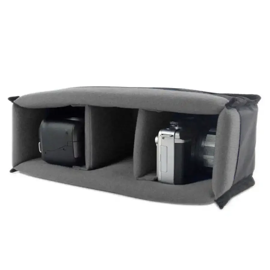 Waterproof Shockproof DSLR Camera Insert Bag, Padded Partition Protective Case Lens Storage Pouch Photography Accessories