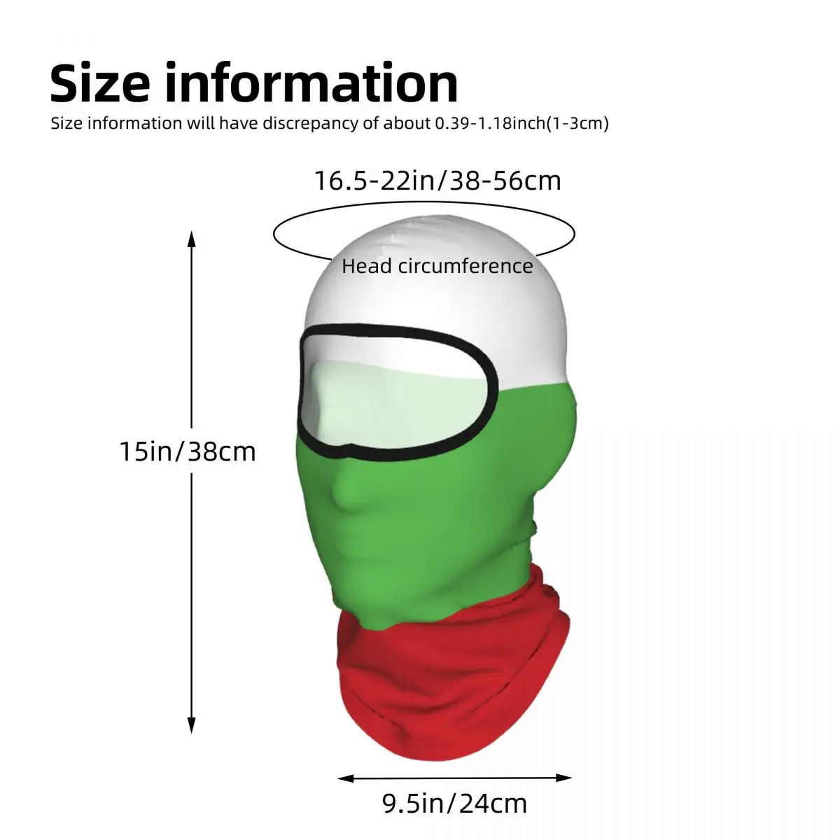 Bulgaria Flag Balaclava Full Face Mask Breathable Motorcycle Winter Warm Full Cover Caps Neck Windproof Dustproof Cycling Caps