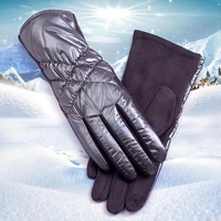 Women Gloves Down Cotton Keep Warm Winter Female Waterproof Thermal Fleece Lined Touch Screen Non-slip Riding Motorbike