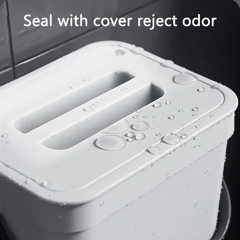 Kitchen Compost Bin for Cabinet Door, Sealed Flip Lid Hanging Waste Bin, Odor Proof Fruit Fly Free Wall Mount Garbage Can with Portable Carry Handle for Food Scraps