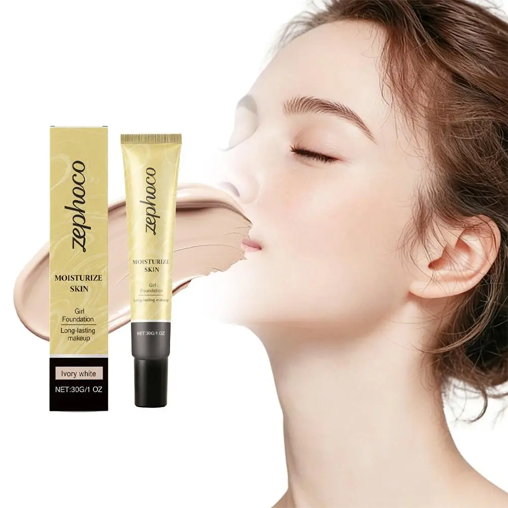 Lang anhaltende Foundation mit vollständiger Abdeckung, leichter, atmungsaktiver Concealer mit natürlichem Finish, feuchtigkeitsspendende Formel, 12 Stunden Halt, glatte Haut