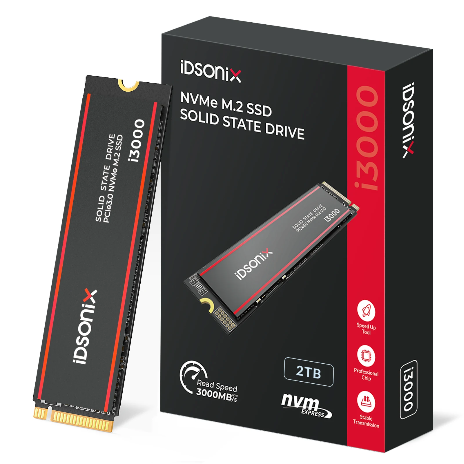 iDsonix NVMe M.2 SSD Solid State Drive PCIe3.0 Internal Solid State Drive M.2 M Key 2280 for Laptop Desktop