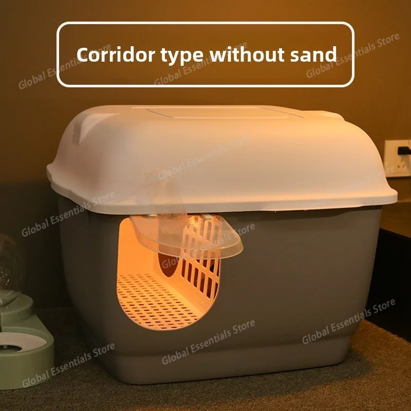 

Innovative Design Long Channel Sand Leakage Corridor Pet Litter Box Furniture Hygiene Solution for Cats