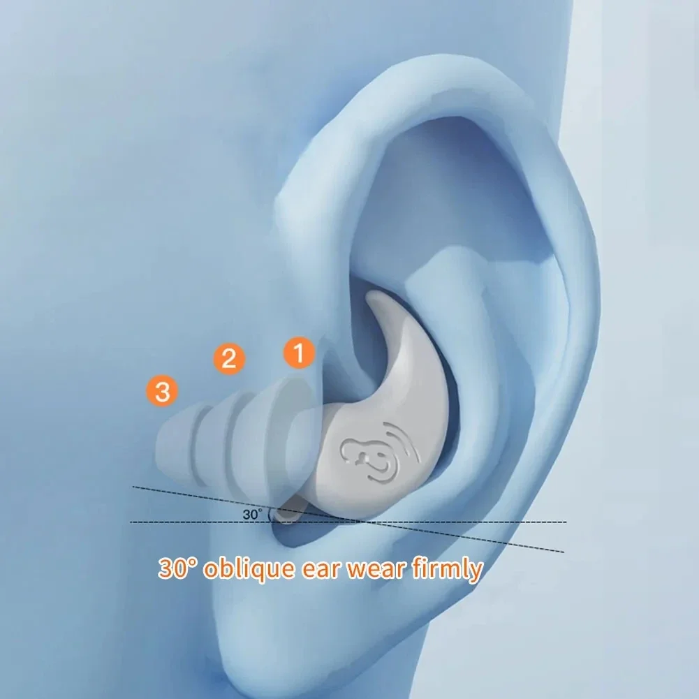 Anti Noise Silicone Earplug Sleep Noise Reduction Ear Plug Canceling Soundproof Ear Plugs Waterproof Swimming Soft Ear Protector view 4