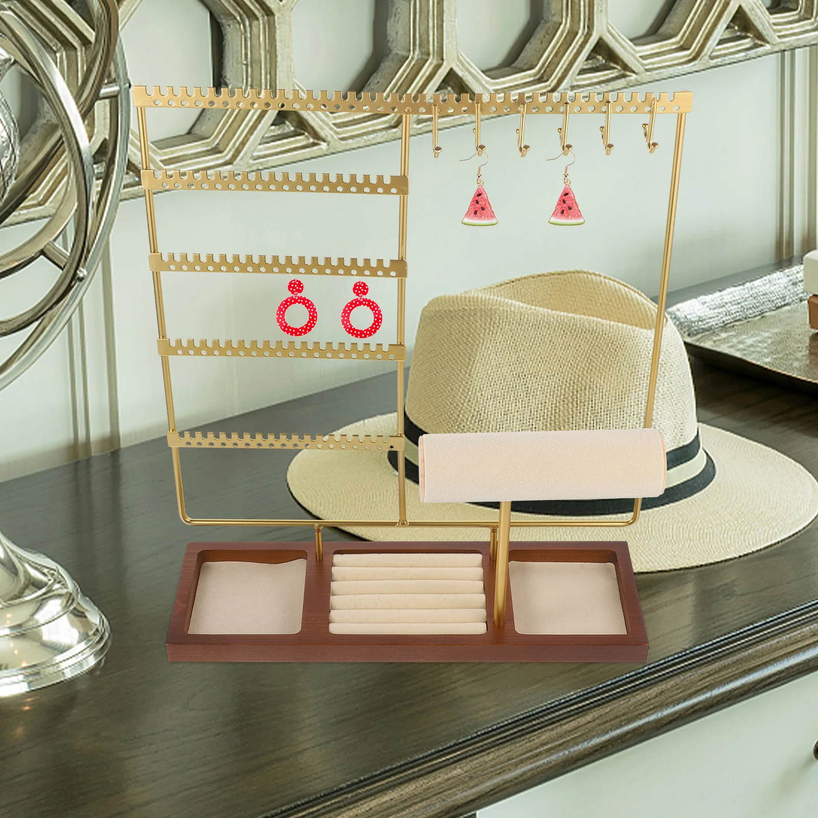 

Jewelry Display Stand Earring Necklace Holder Stands Earrings Organizer Hanger Rack Clothes