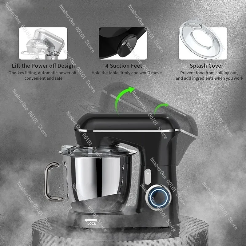Chef Stand Mixer Tabletop Dough Kneading Machine for Baking Bread Customizable Speed Control