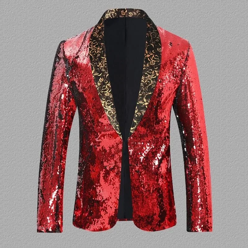 Xx269new Pailletten Metall Freizeit kleidung Rockband Performance Wear