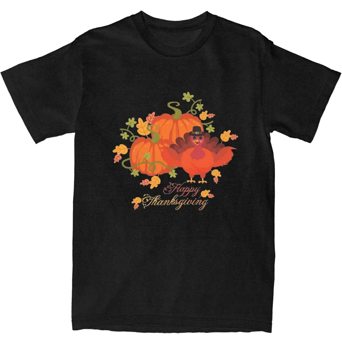 

Streetwear T Shirt Happy Thanksgiving Turkey Cotton T-Shirts Pumpkin Trending Tshirt for Men Summer Y2K Short Sleeve Top Tees
