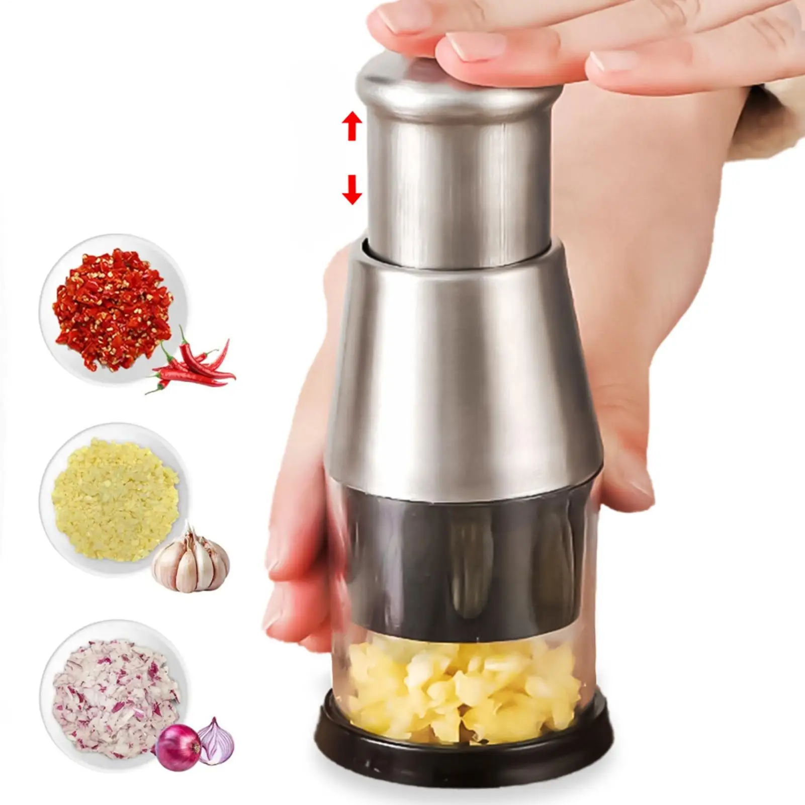 Pressed Garlic Chopper Multifunctional Garlic Chopper Garlic Press Manual Onions Masher Onion Chopper Garlic Crusher for Mincing