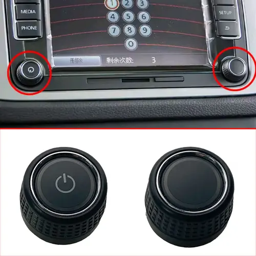 Imagen 2 del producto 1/2 Uds. Botón de Control del salpicadero del coche pantalla de visualización interruptor de arranque Radio CD perilla de volumen para Volkswagen Polo 5 6R MK5 GTI Fox Golf 6