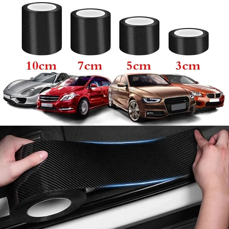 

Dumb Carbon Fiber Sticker Tape Car Wrap Threshold Protective Film Anti Scratch Waterproof Matte Black Nano Stickers For Car Body